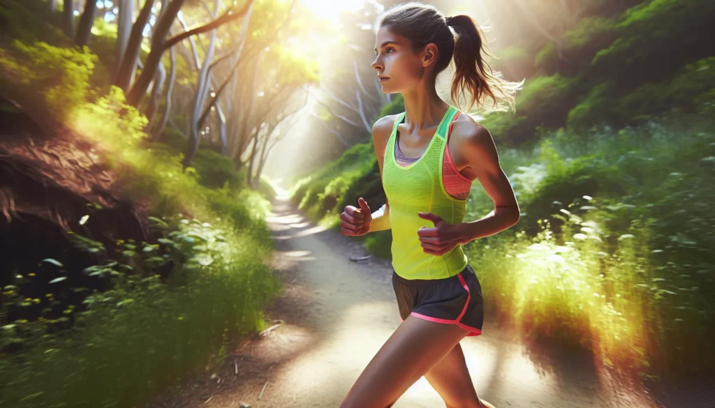 Woman cardio running